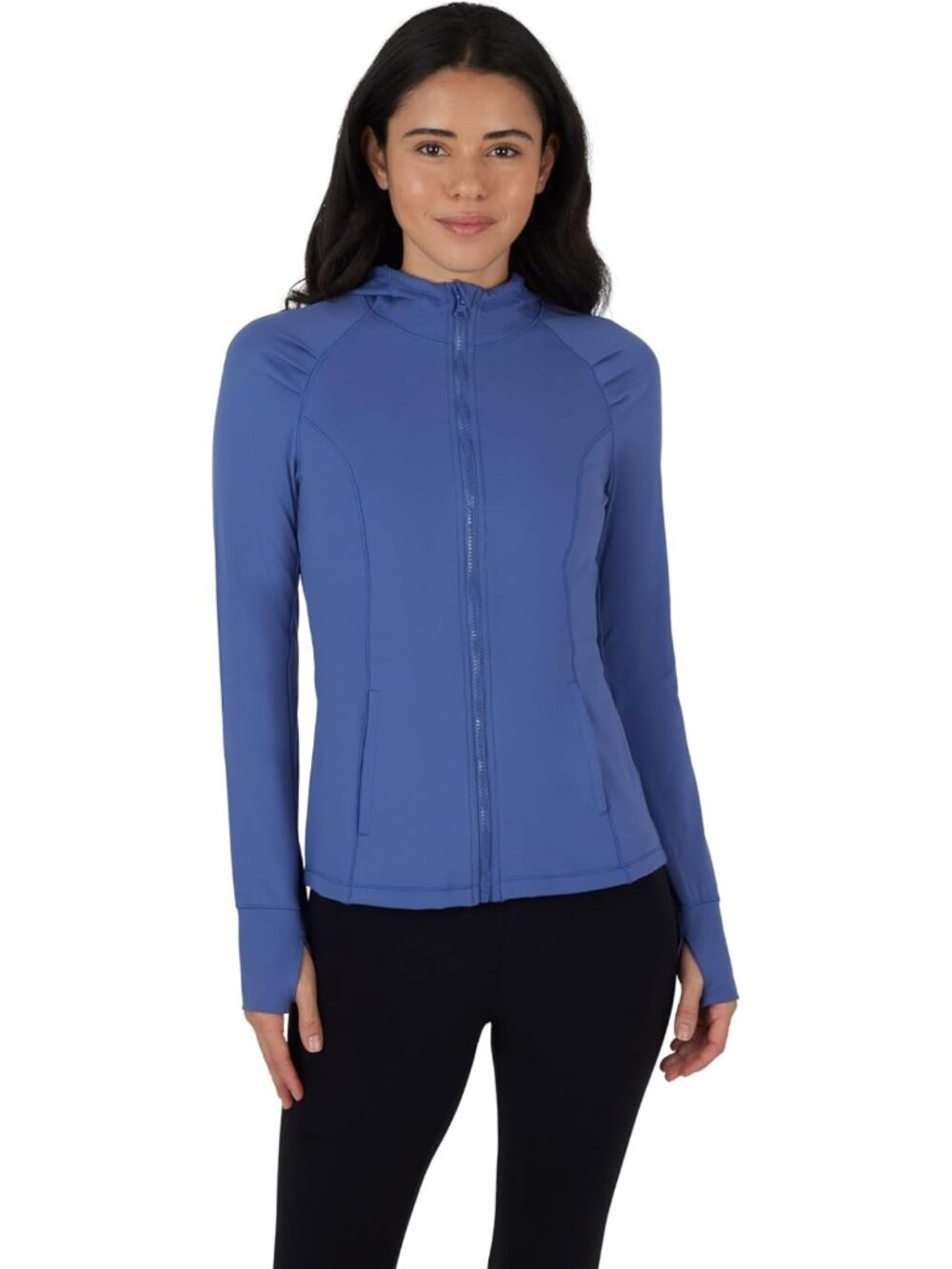 Lightweight Full-Zip Hooded Yoga Jacket with Pockets for Running & Workouts